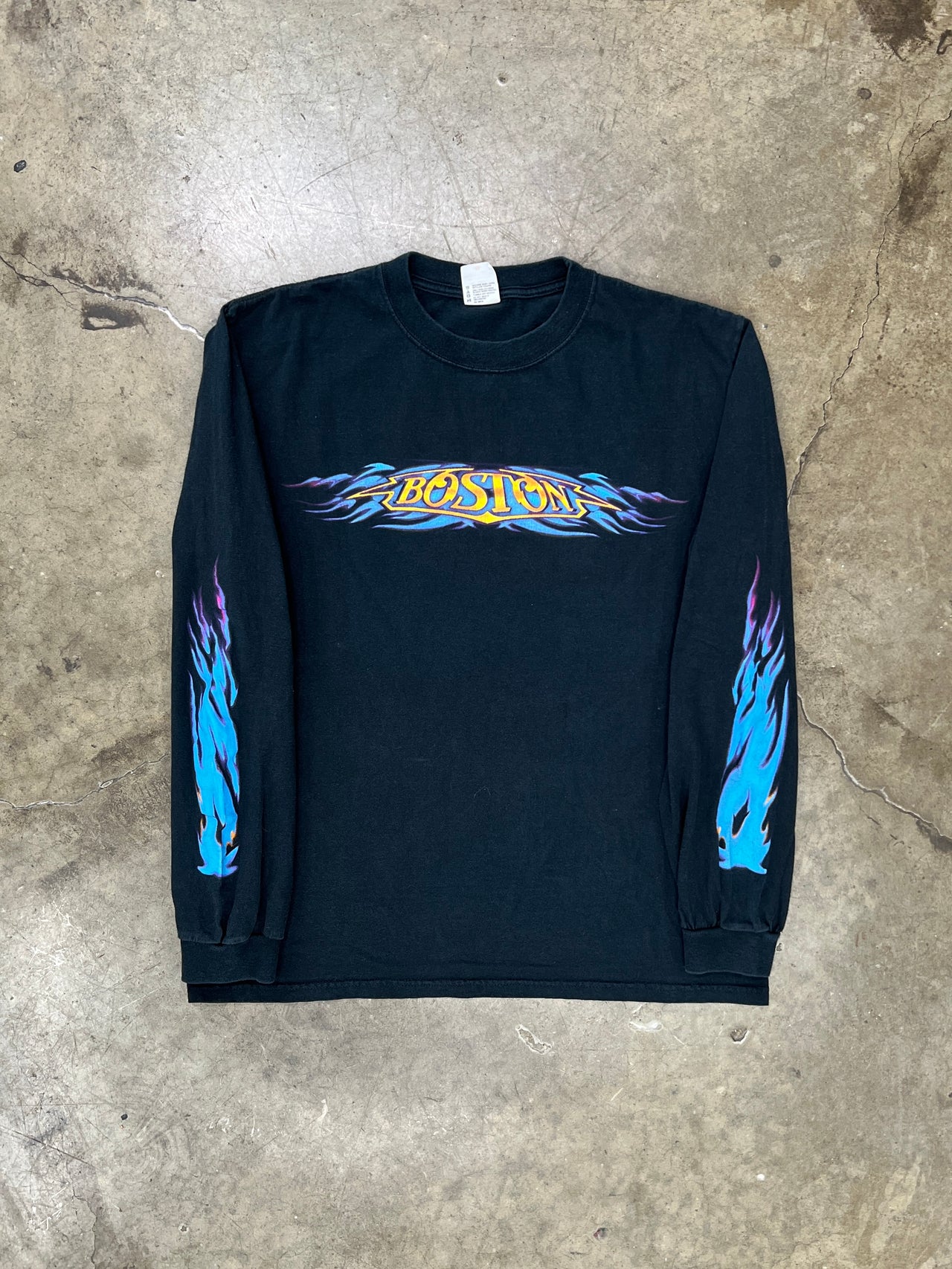 Boston UFO Flame Band Tee Long Sleeve Anvil