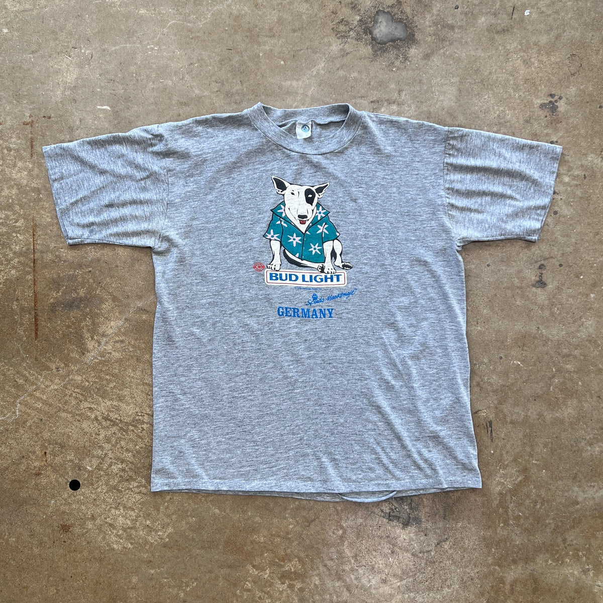 1986 Bud Light Spuds Mackenzie Germany Dog Tee Single Stitch