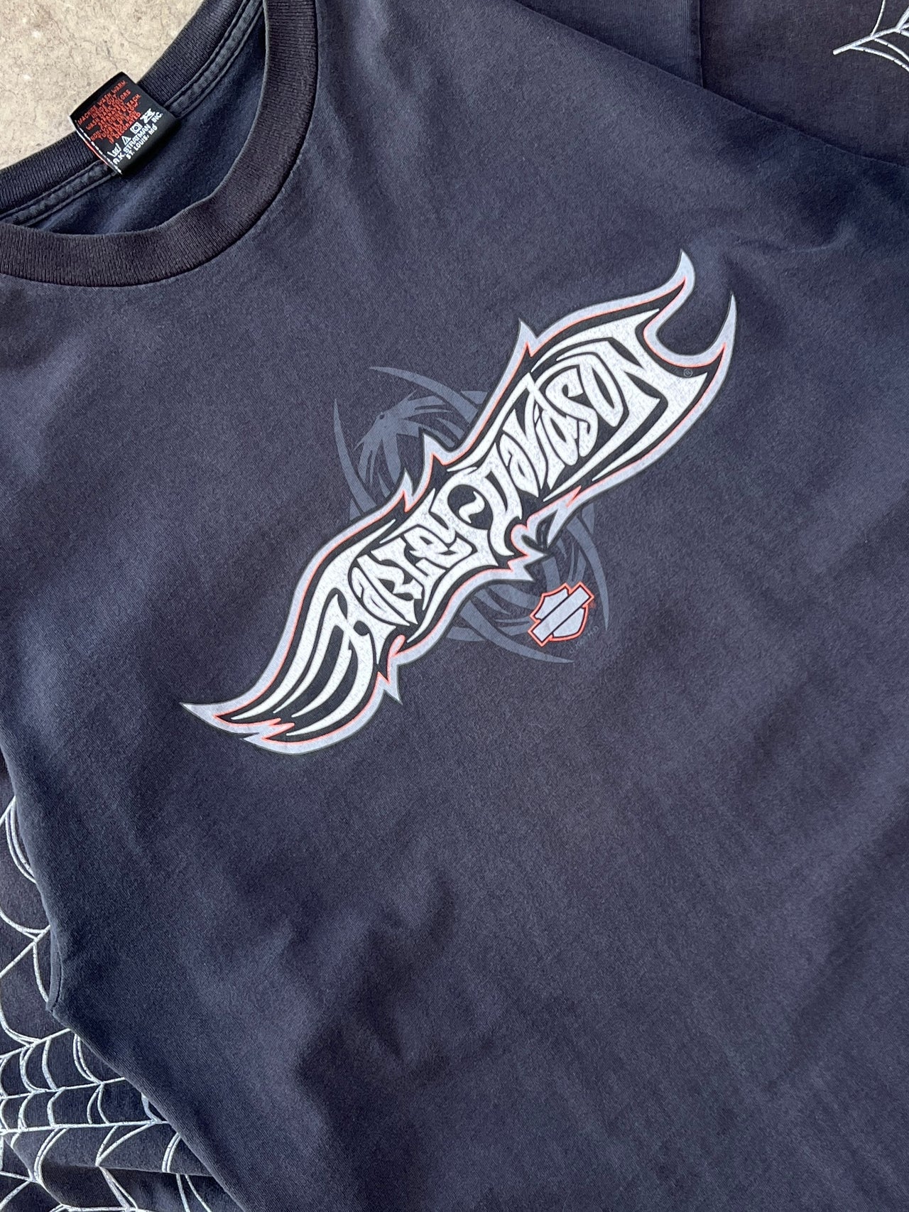 Harley Davidson Grand Canyon Spider Web Elbow Motorcycle Tee