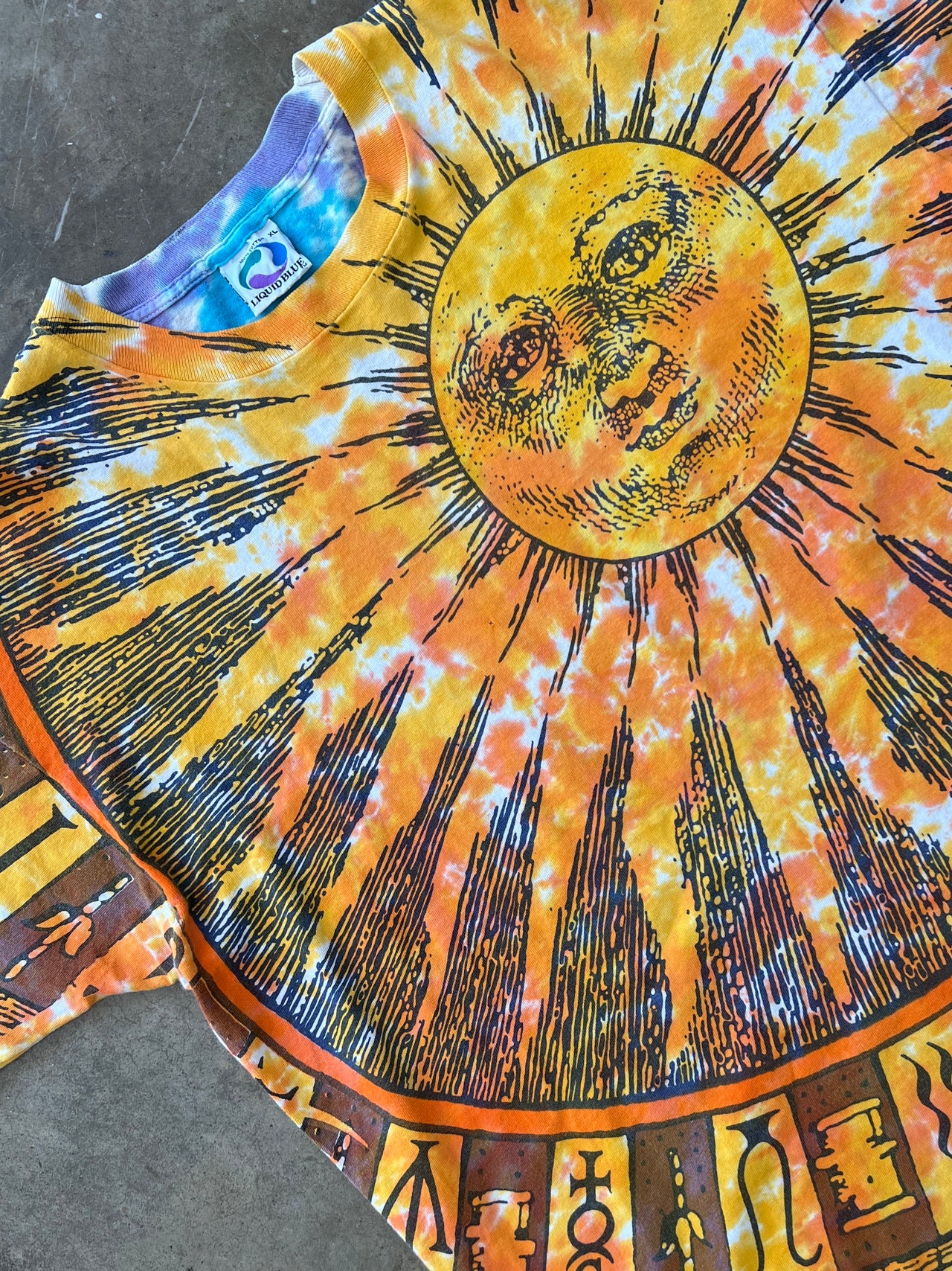 1992 AOP Sun Moon Dyed Tee Liquid Blue Tag
