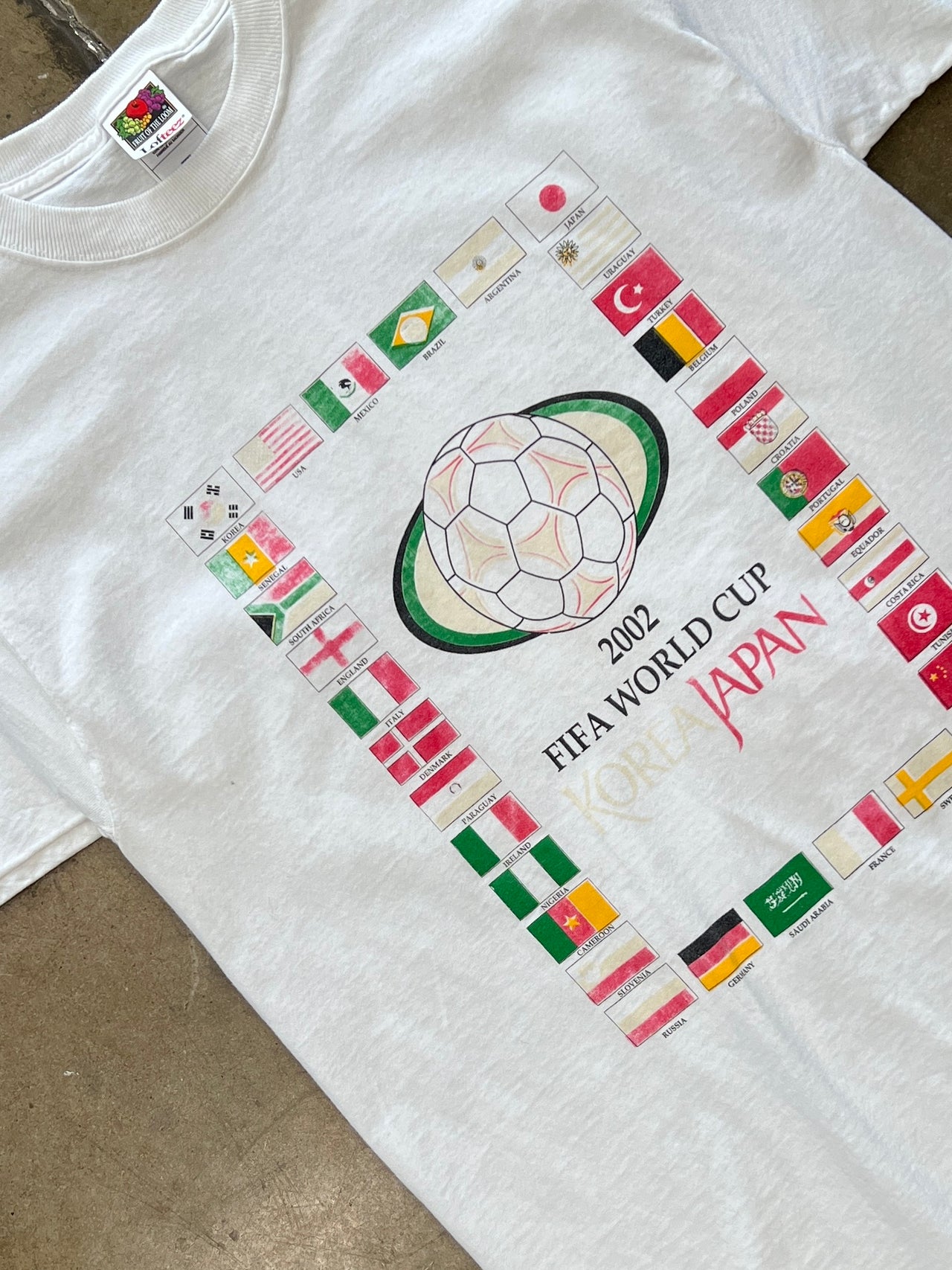 2002 FIFA World Cup Korea Japan Flag Soccer Sports Tee