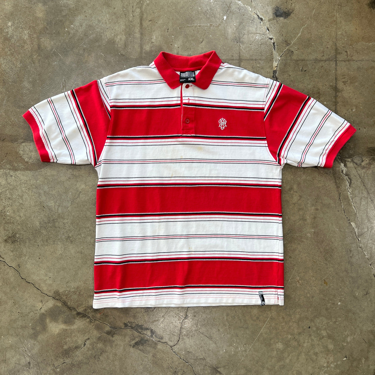 Y2K South Pole Stripe Polo collared Shirt