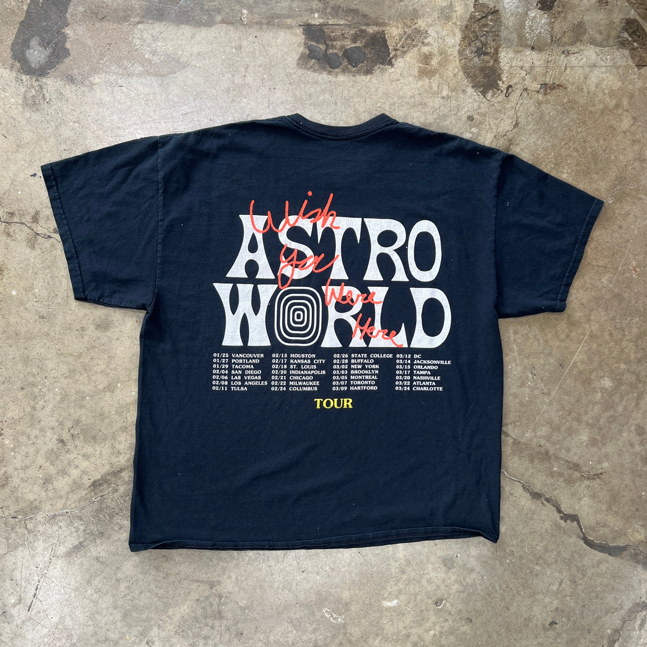 Travis Scott Astroworld Wish You Were Here Concert Tee
