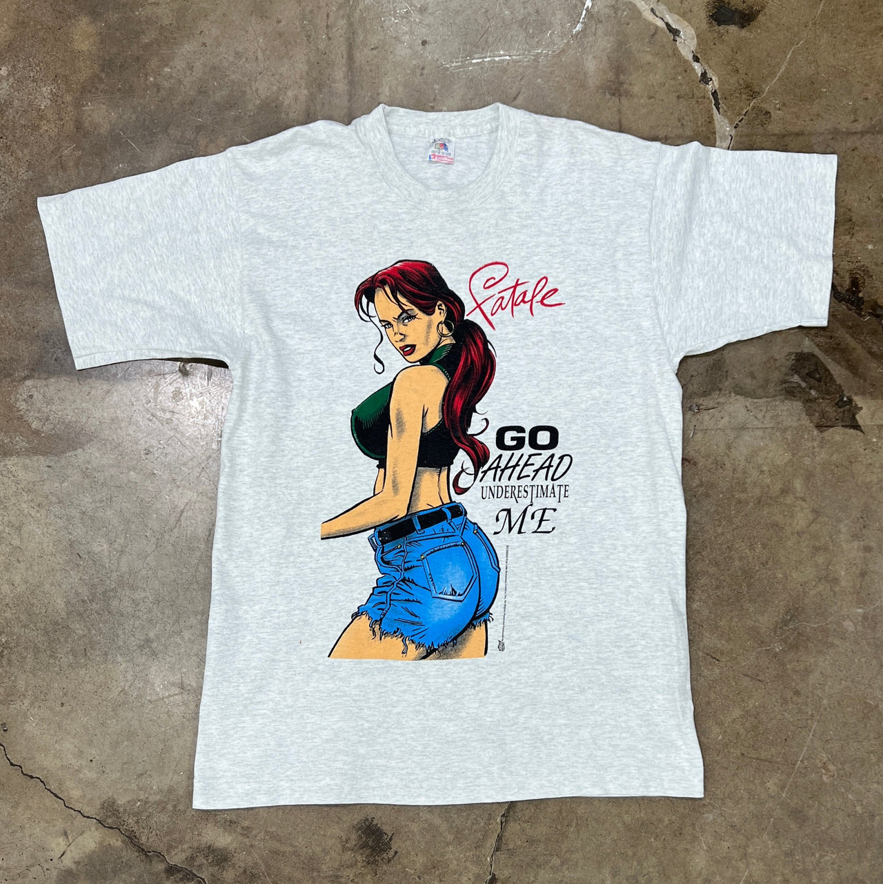 Fatale 1996 Broadway Comics Underestimate Me Single Stitch Tee