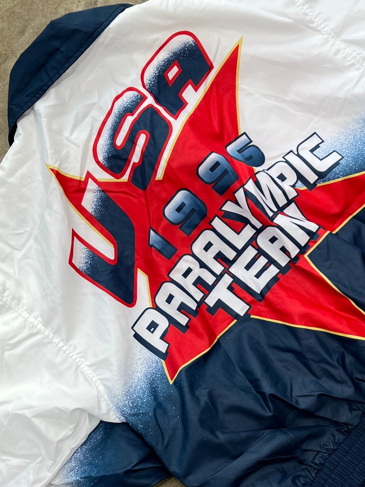 1996 90s Paralympics USA Atlanta Down Productions Jacket