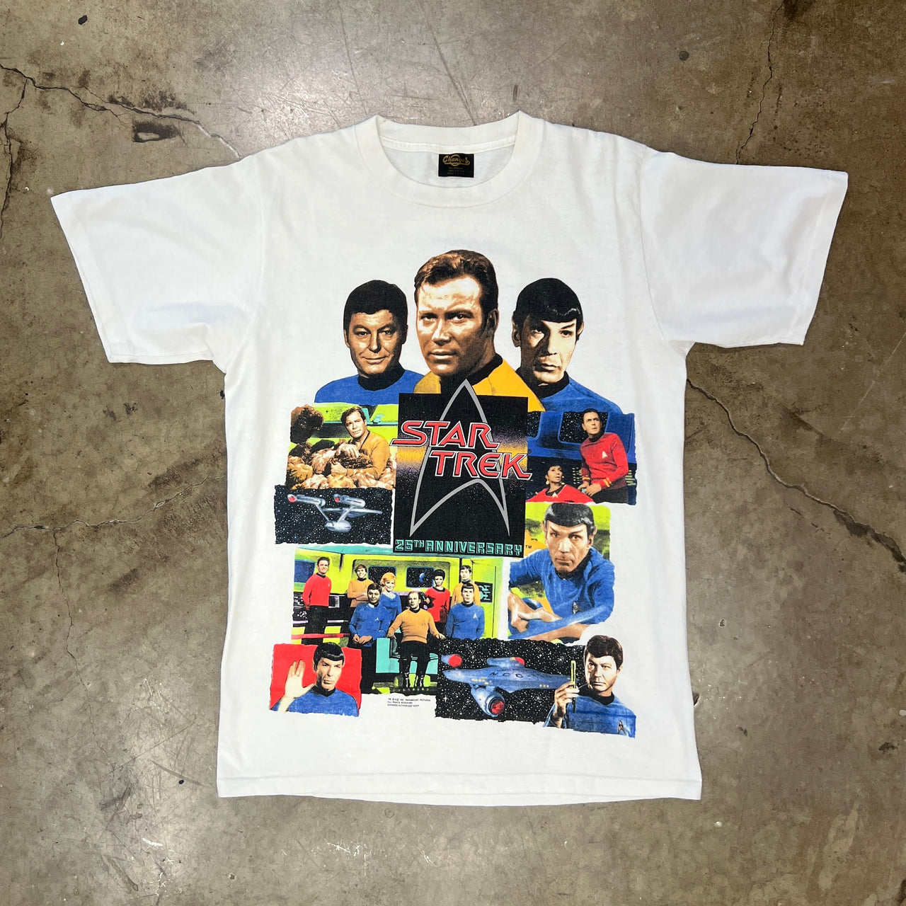 1991 Star Trek 25th Anniversary Captain Kirk Spock Tee Changers Single Stitch