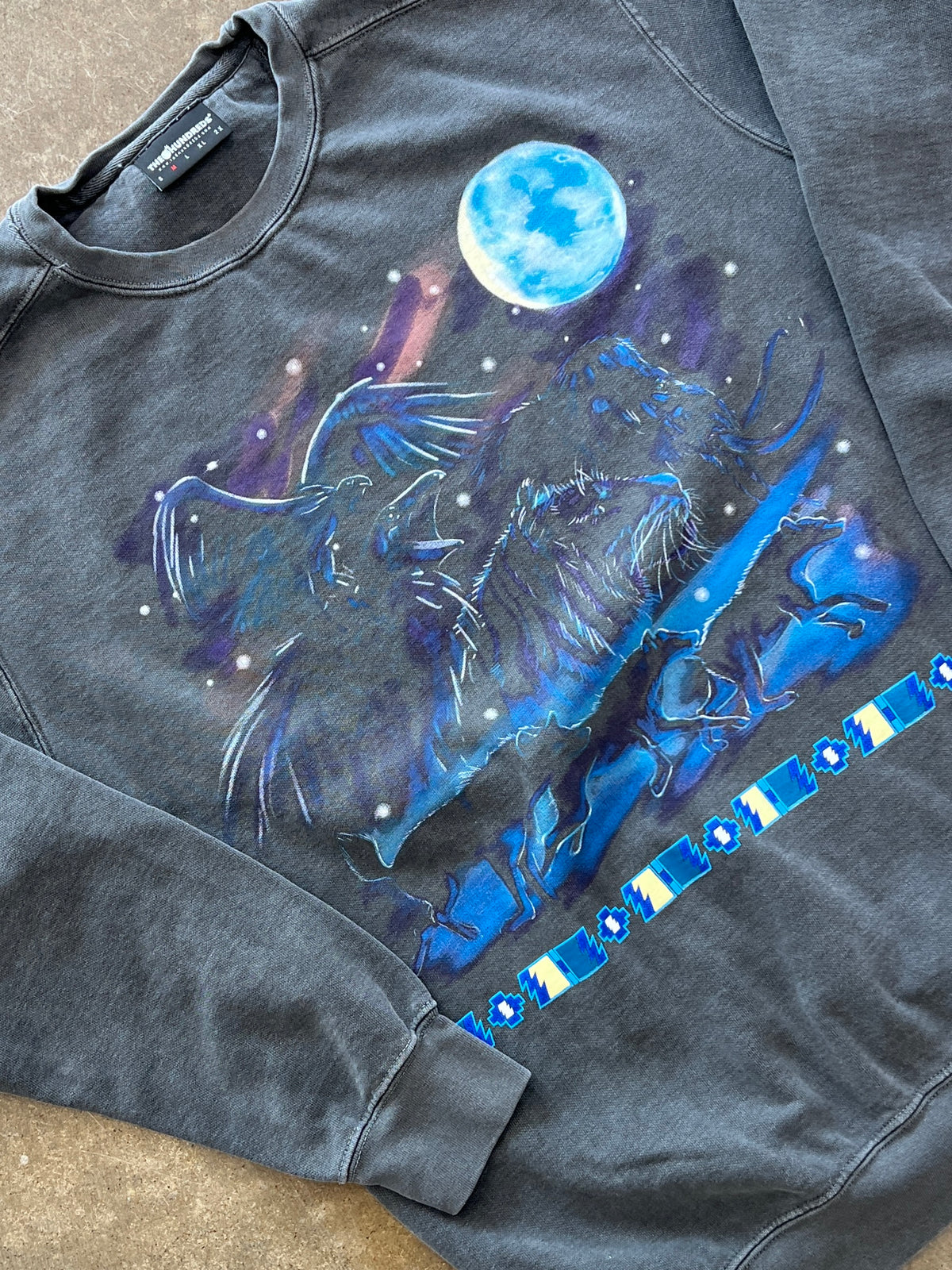 The Hundreds Wolf Moon Tribal Design Crewneck Medium