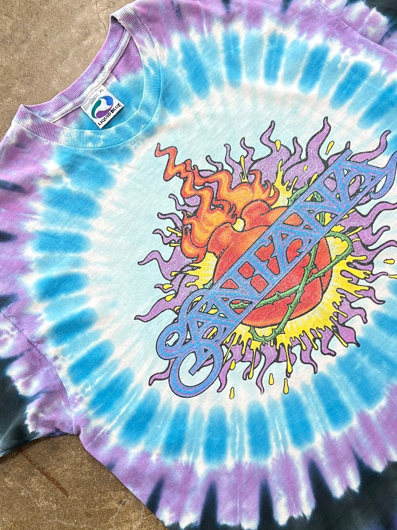 1999 Carlos Santana River of Color Dyed Liquid Blue Tee