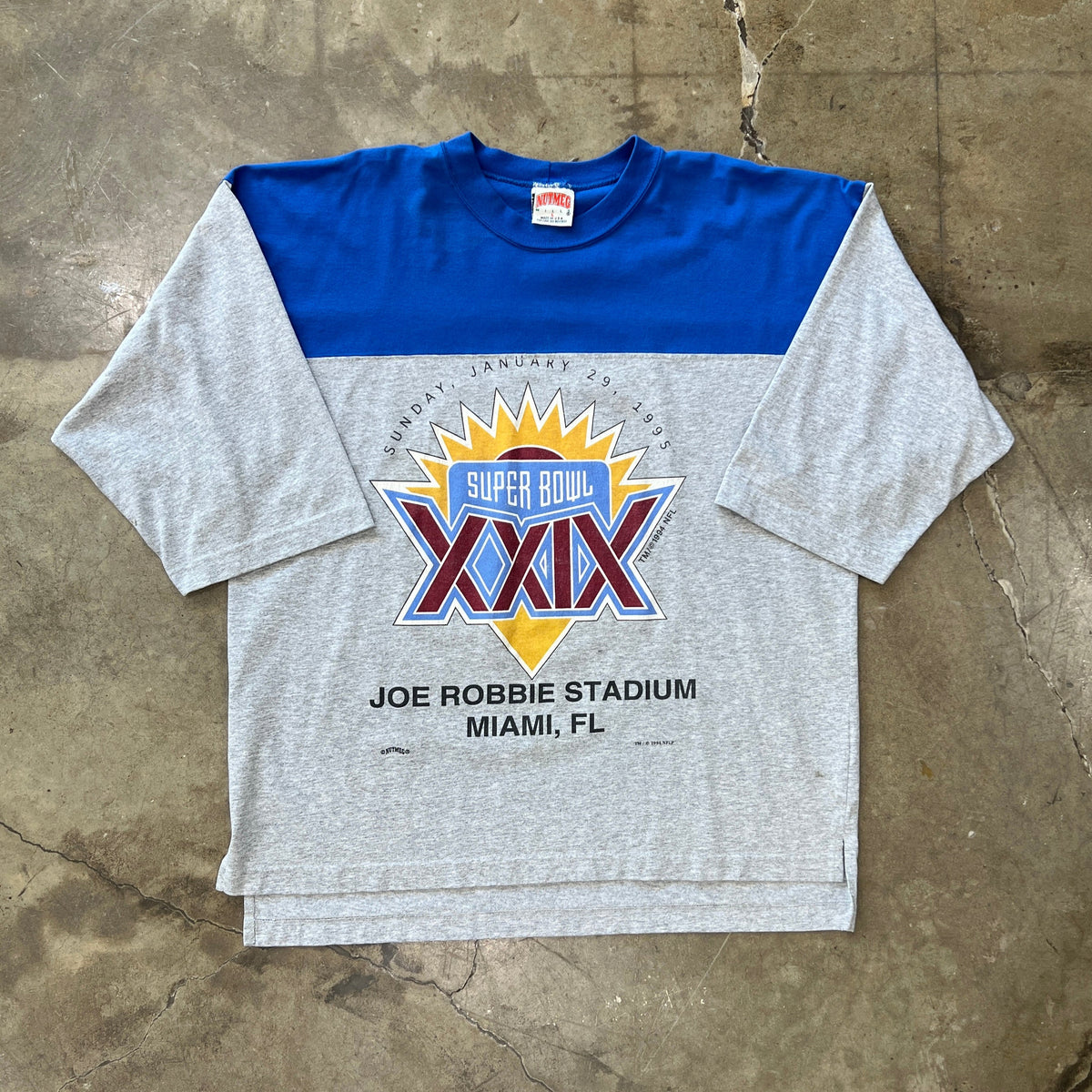 1995 NFL Super Bowl XXIX 49ers v. Chargers Miami Quater Sleeve Large