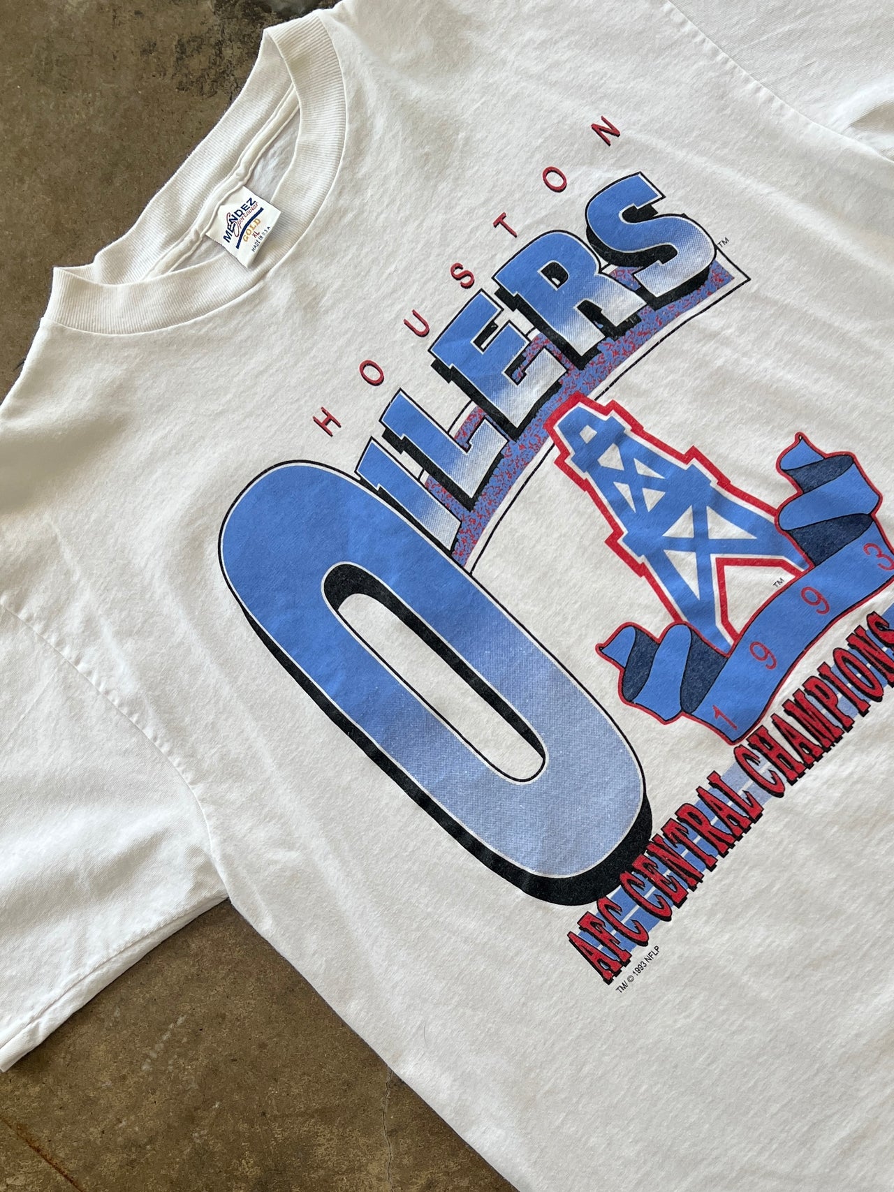 1993 NFL Houston Oilers Football Single Stitch Tee