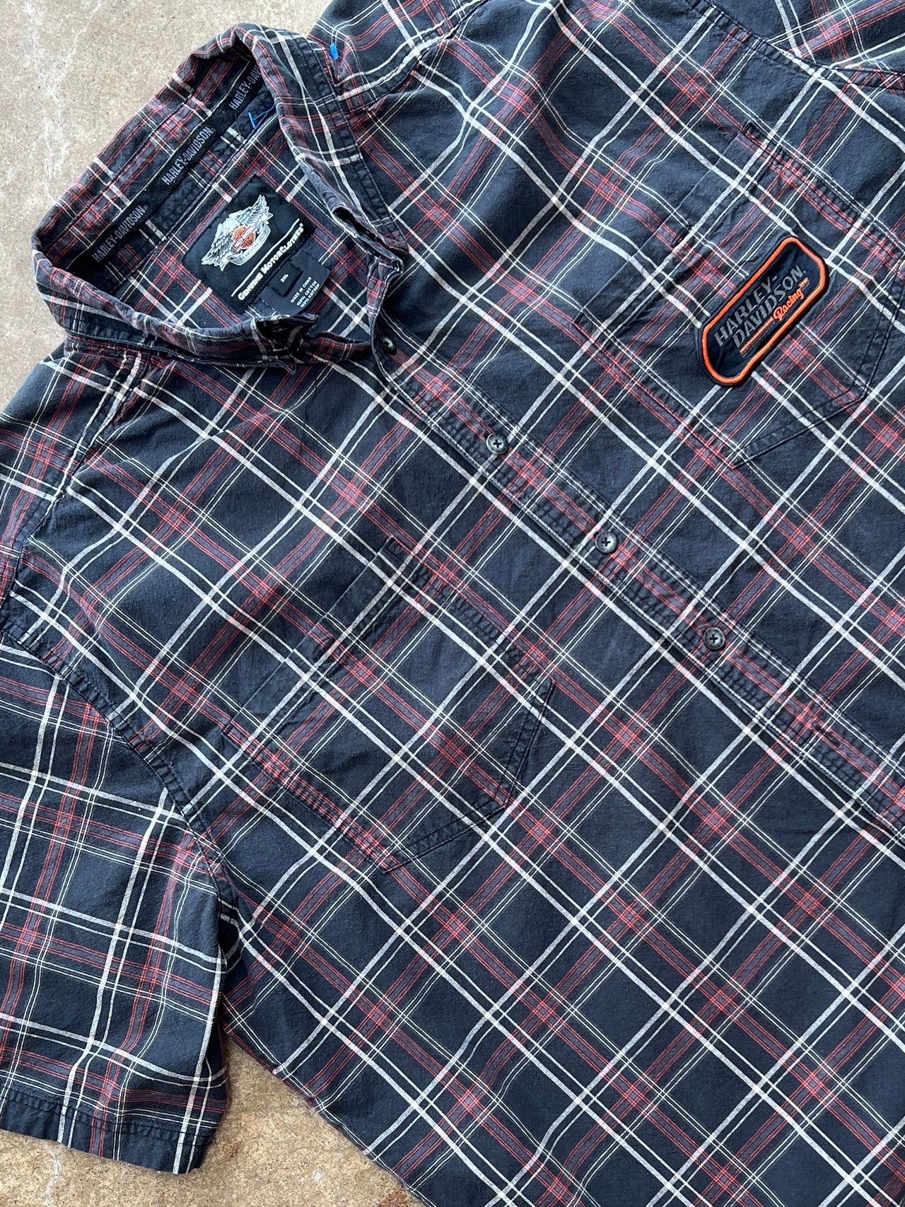 Harley Davidson Racing Pocket Flannel Button Up