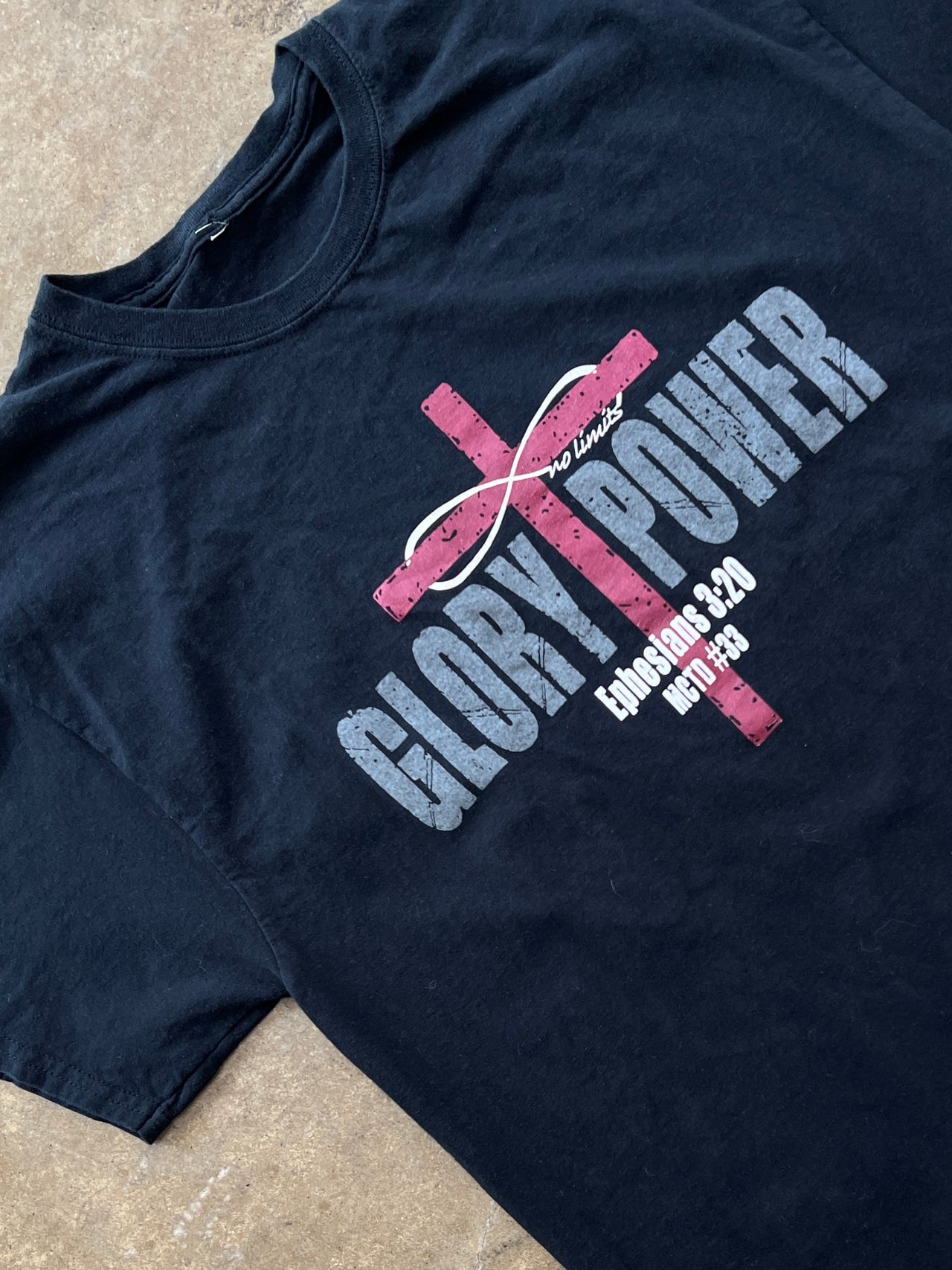 Religious Cross Glory Power Ephesians Bible Tee