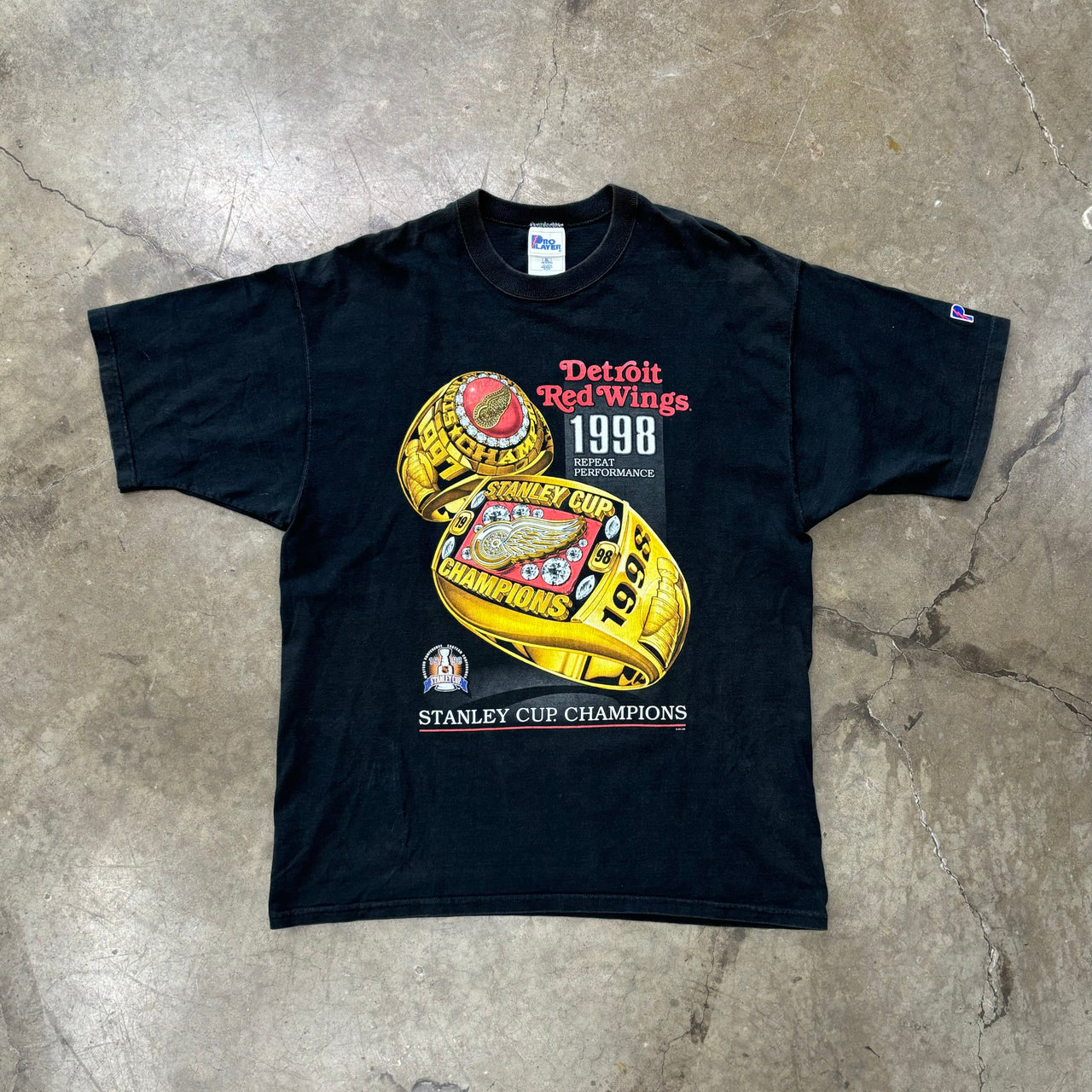 1998 Detroit Red Wings Stanely Cup Champions Ring Tee