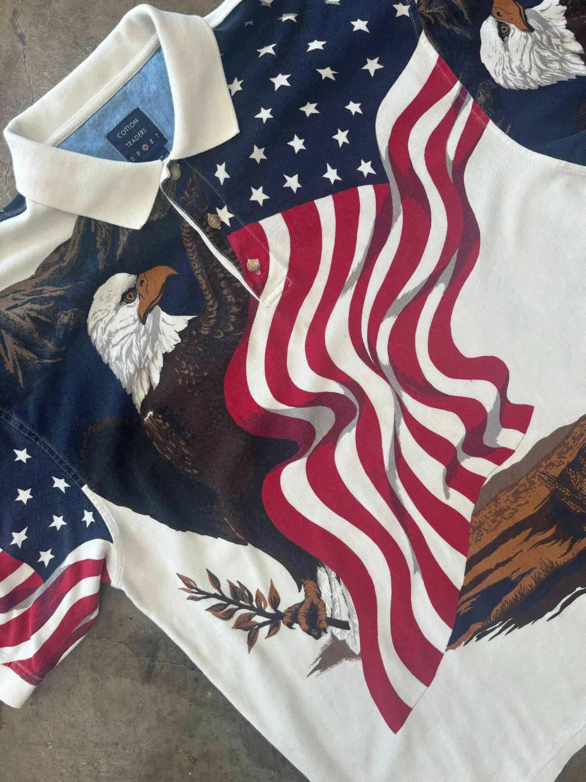 USA Bald Eagle American Flag Patriotic Polo Shirt