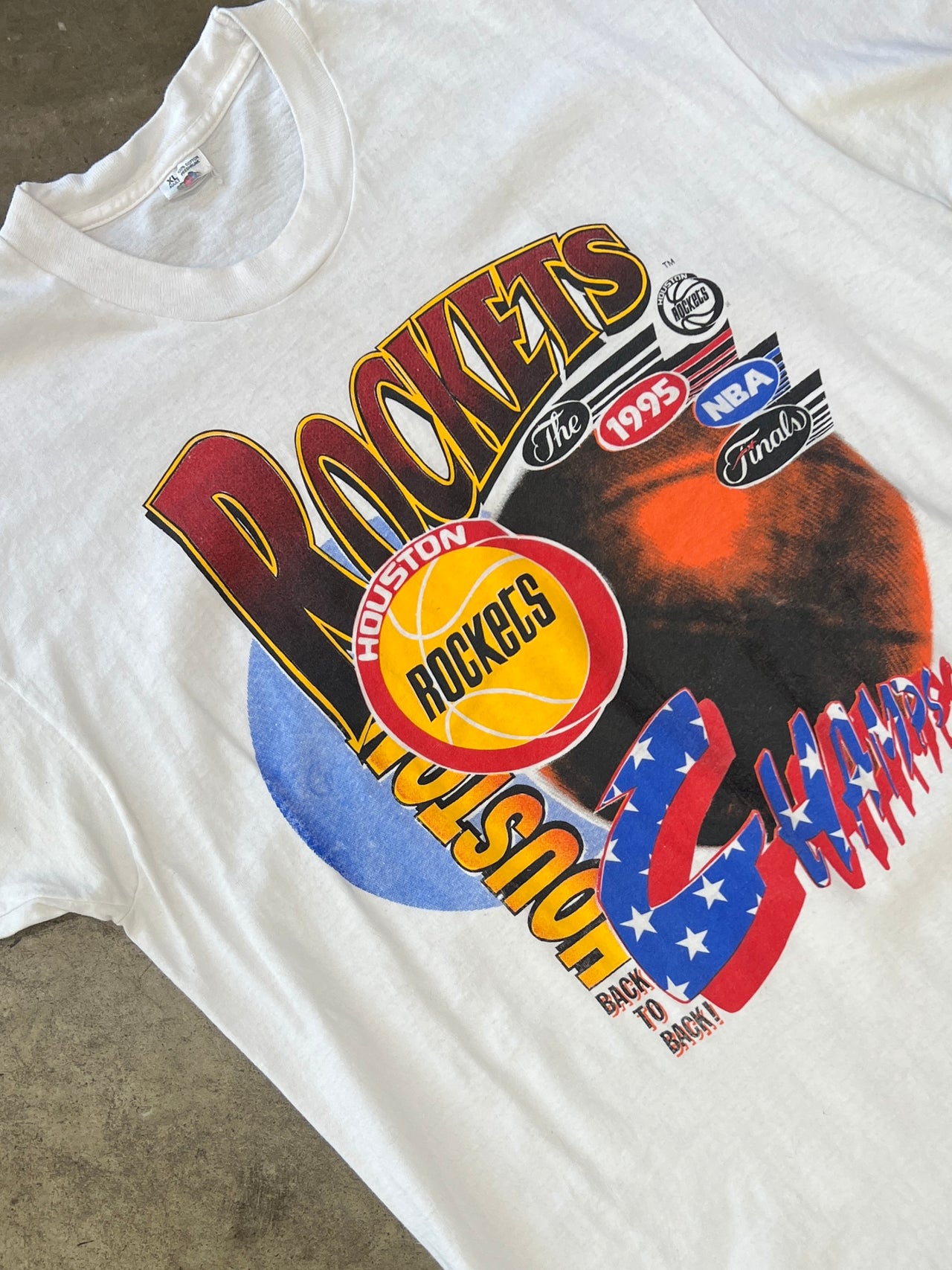 1995 Rockets NBA Finals Back to Back Champs Tee