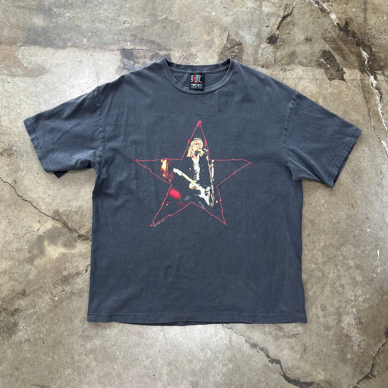 1996 Nirvana In Utero End of Music Star Tee Large