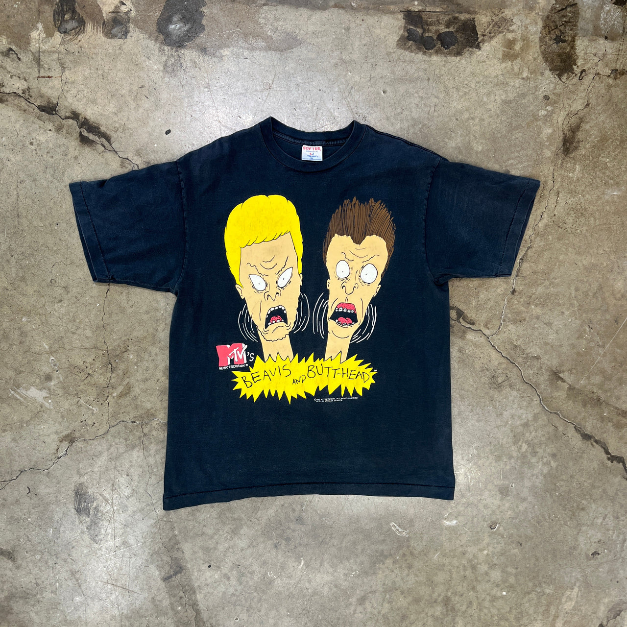 1993 Beavis and Butthead MTV Single Stitch Tee