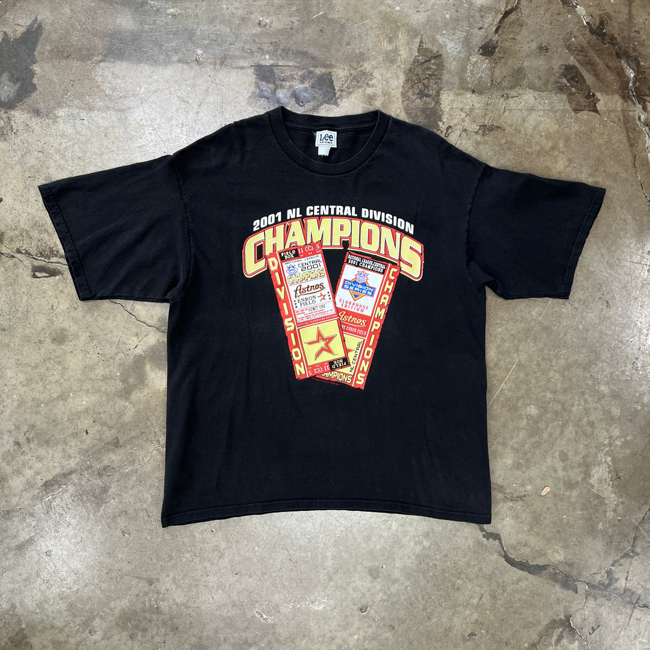2001 Astros Champions Central Division Lee Tee