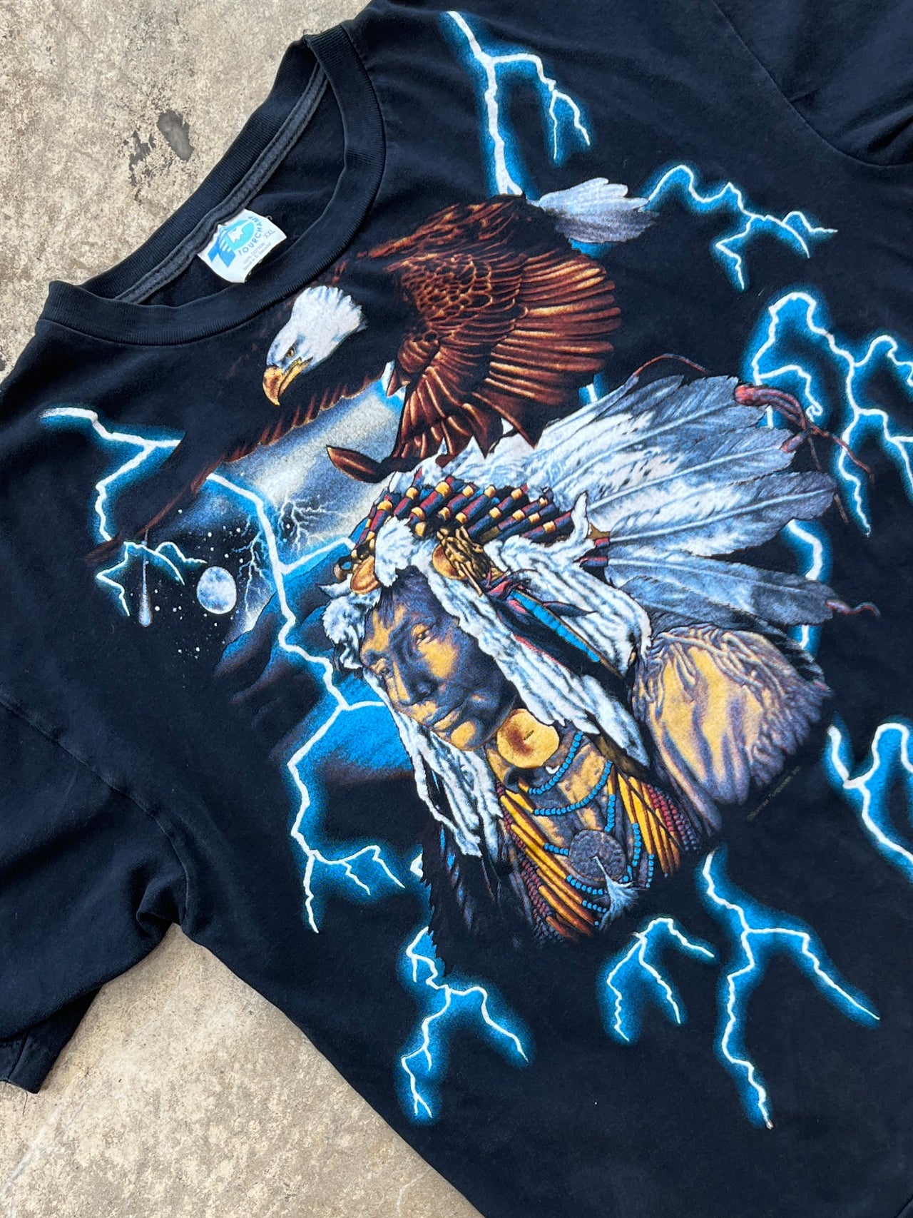 American Thunder Native Lighting Eagle Single Stitch Tee