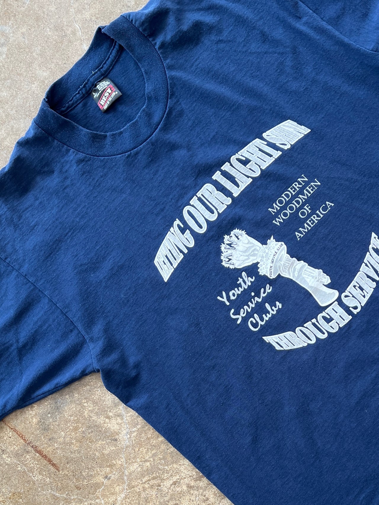 90s Religious Youth Service Statue of Liberty Light Tee