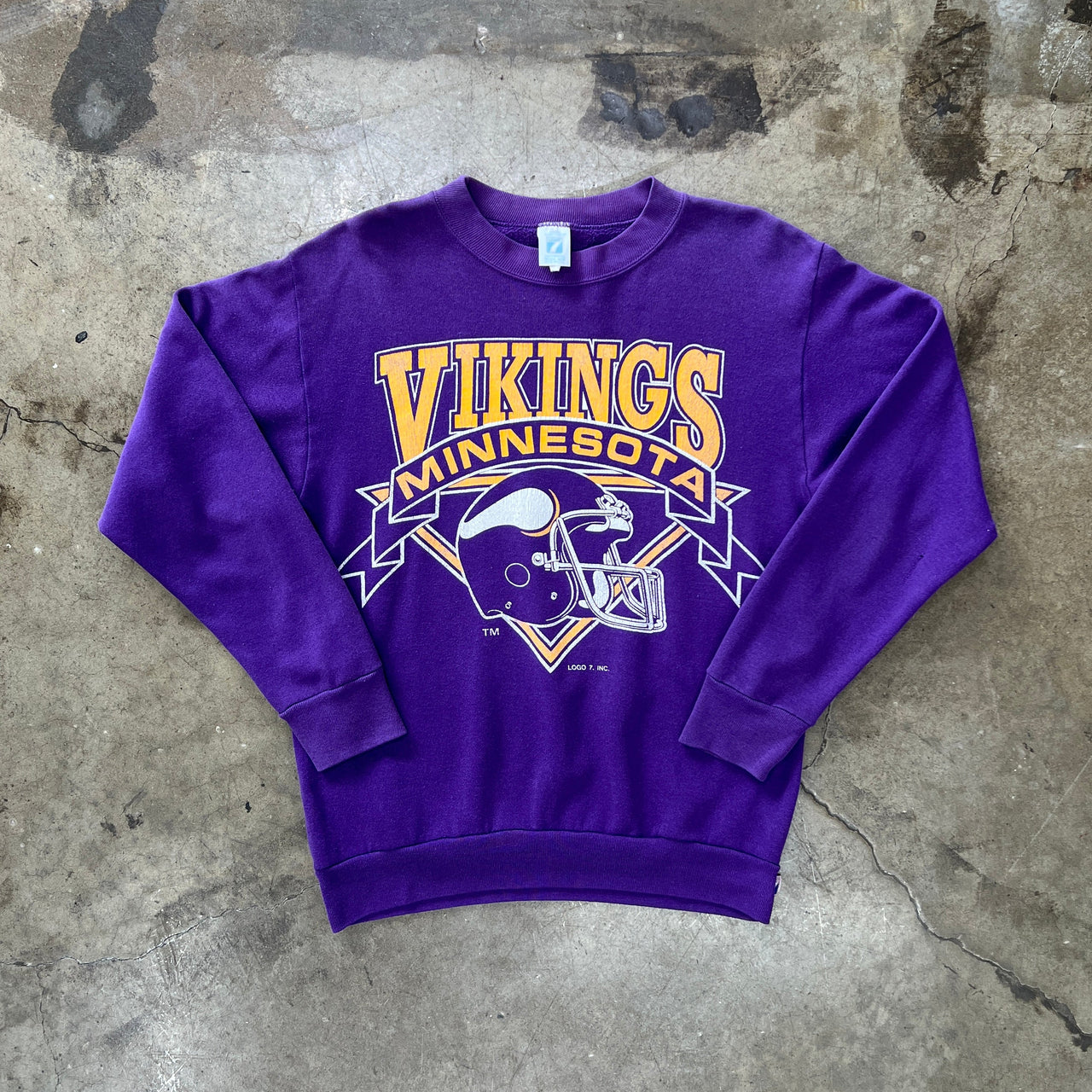 NFL 80s Minnesota Vikings Logo 7 Crewneck