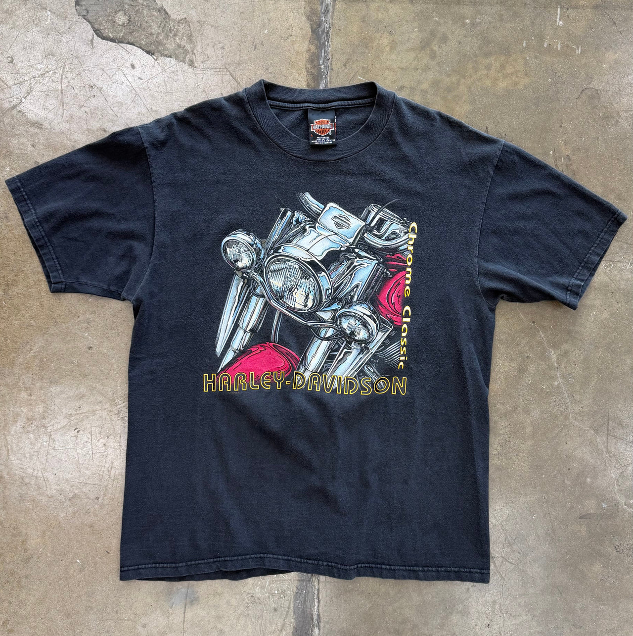 1999 Harley Davidson Outpost Chrome Classics Motorcycle Tee