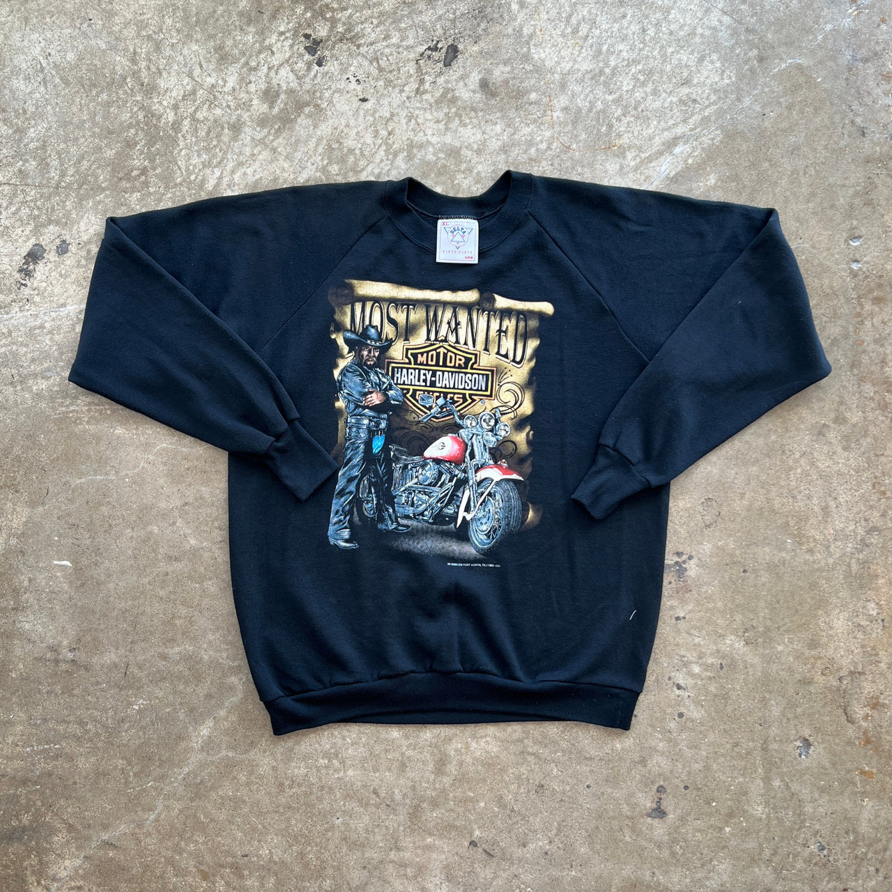 1992 Harley Davidson 3D Emblem Most Wanted Crewneck