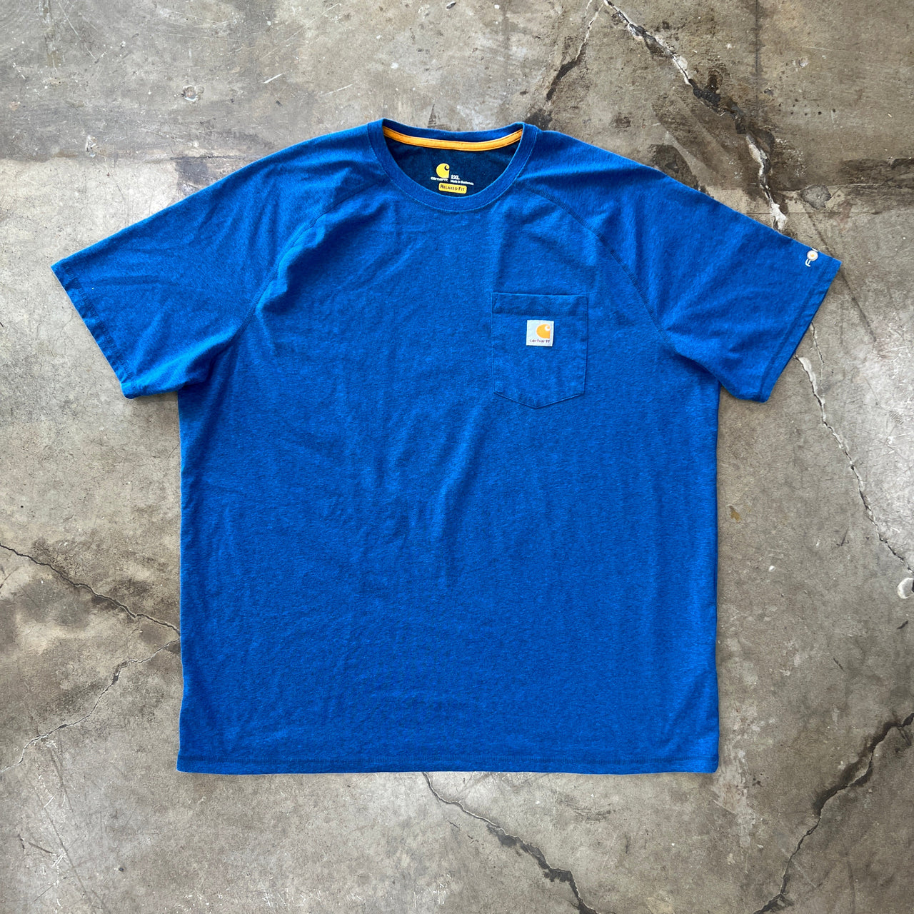 Carhartt Force Exposed Seams Blue Pocket Tee