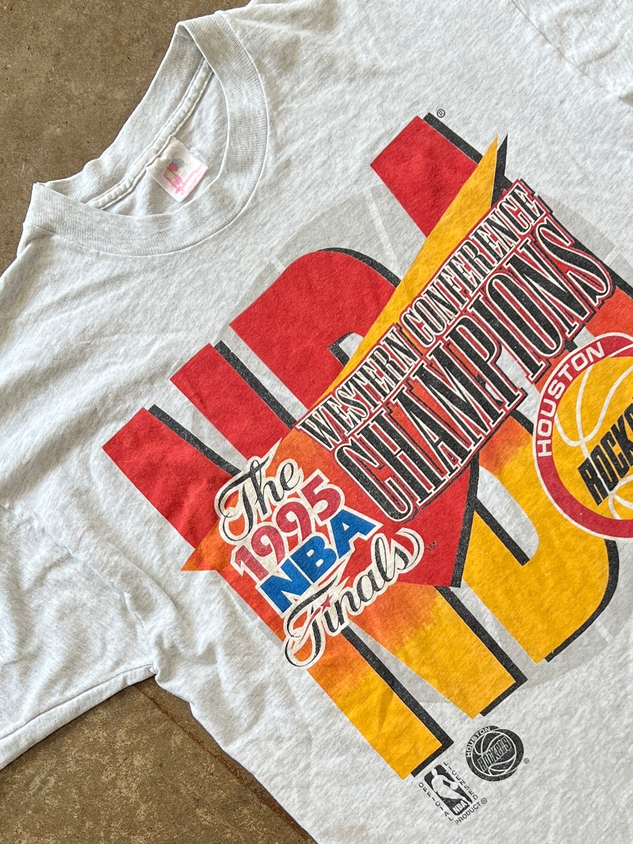 1995 NBA Western Conference Champs Houston Rockets Single Stitch Tee