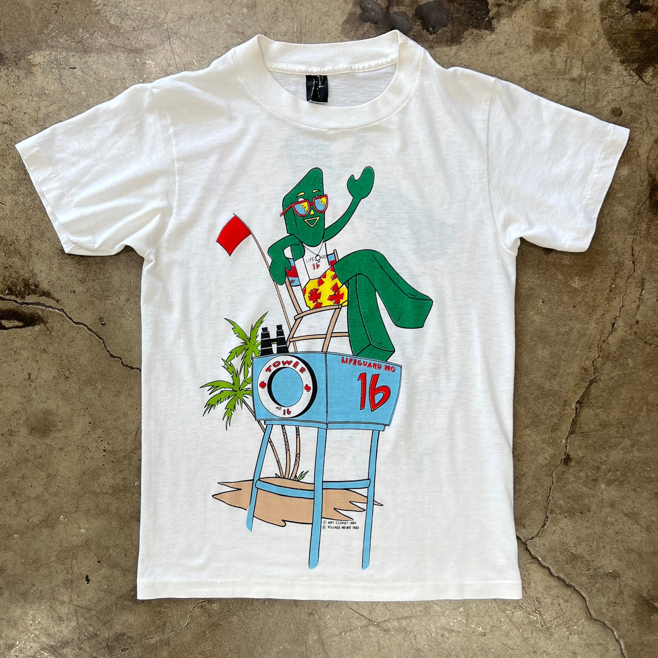 1985 Gumby Lifeguard Beach Tee