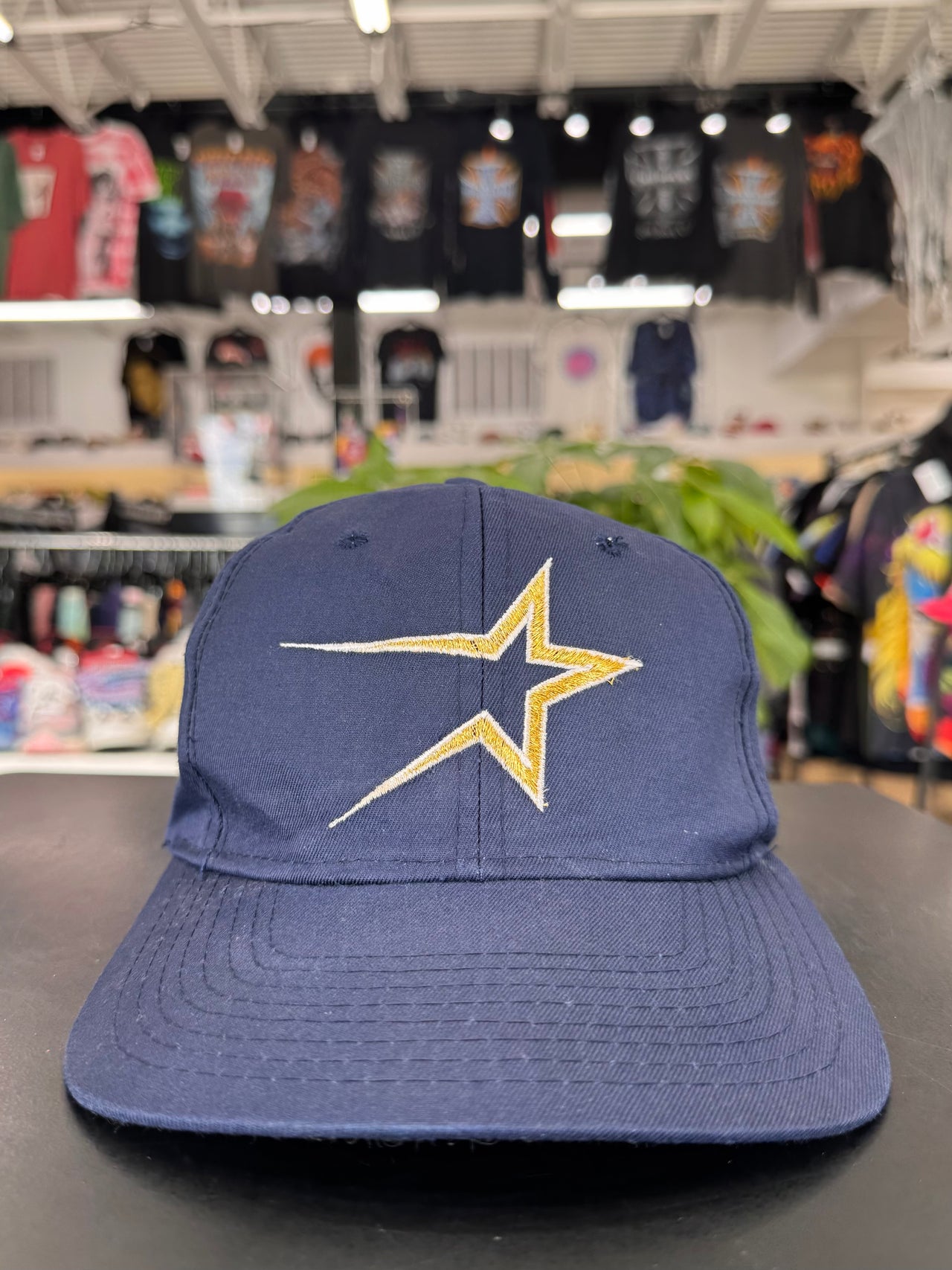 90s MLB Houston Astros Gold Star Logo Snapback