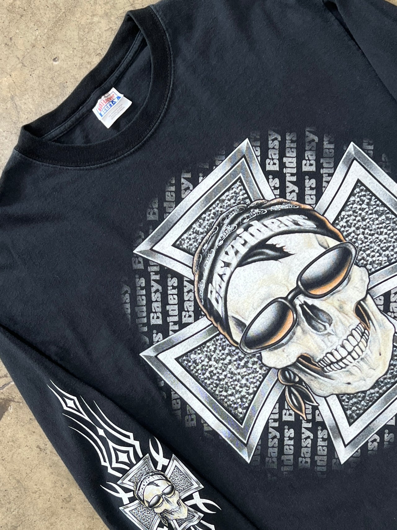 Easyriders Tribal Cross Skull Motorcycle Long Sleeve