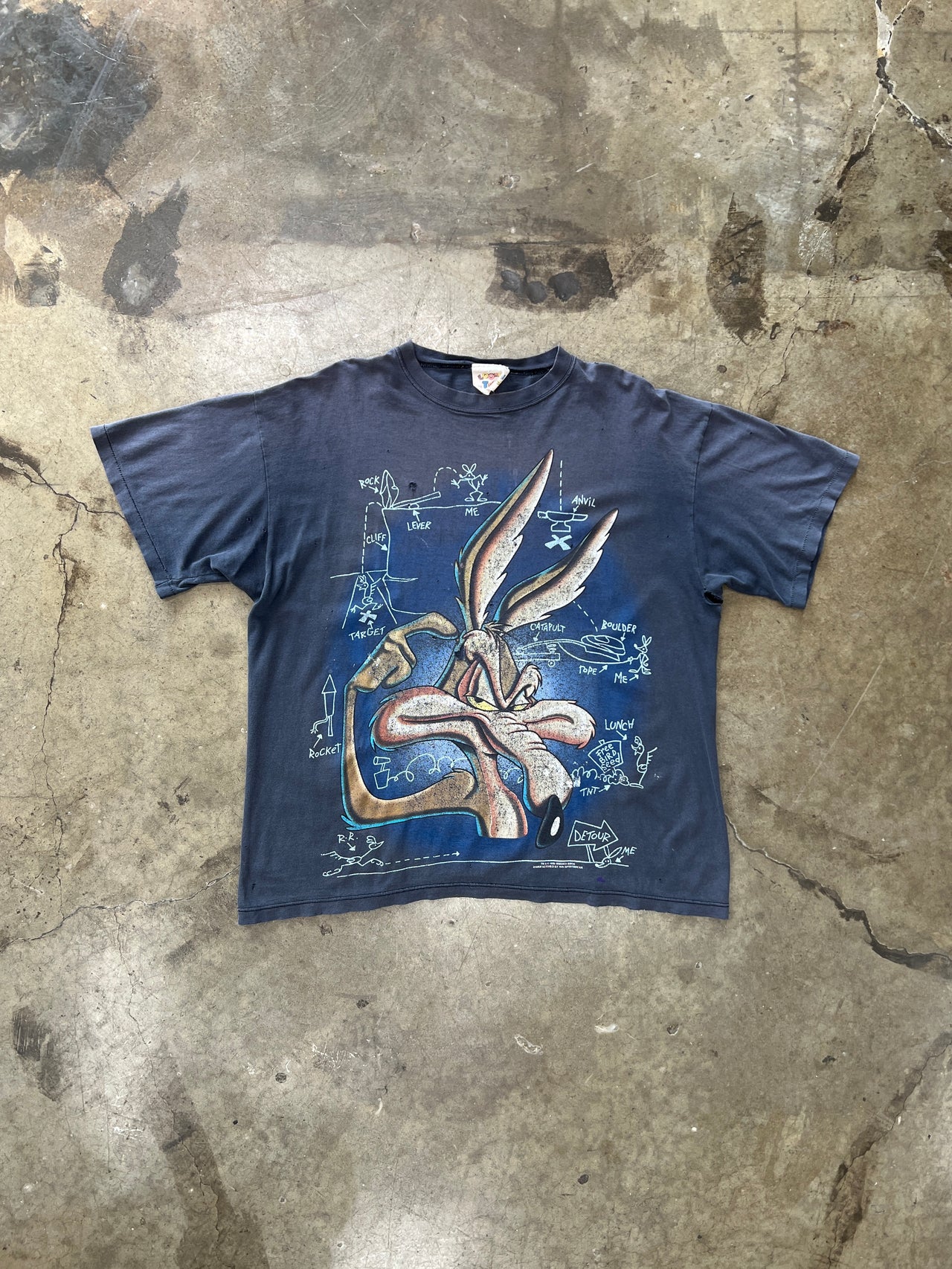 1996 Looney Tunes Map Blueprint Single Stitch Tee