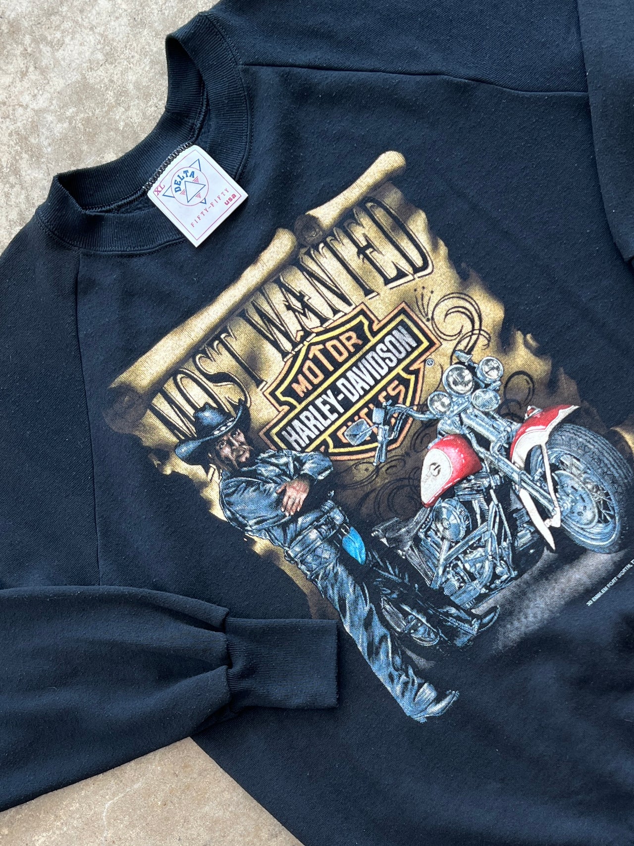 1992 Harley Davidson 3D Emblem Most Wanted Crewneck