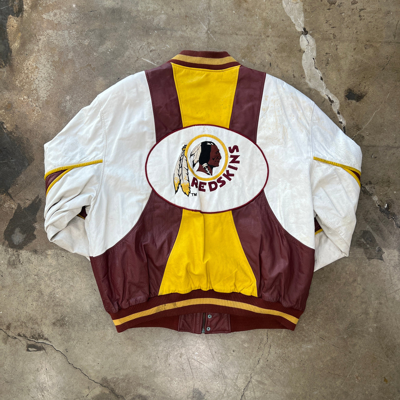 80s/90s NFL Washington Redskins Leather Sports Letterman Jacket