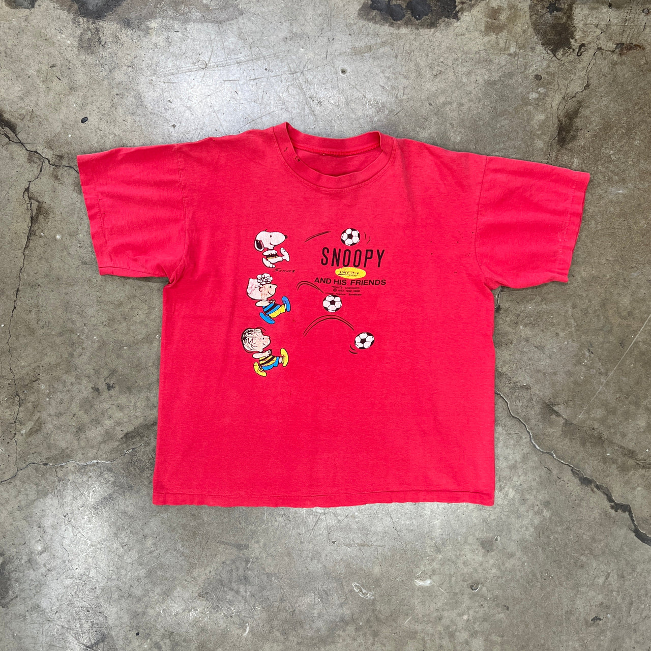 True Vintage Snoopy and His Friends Soccer Single Stitch Tee