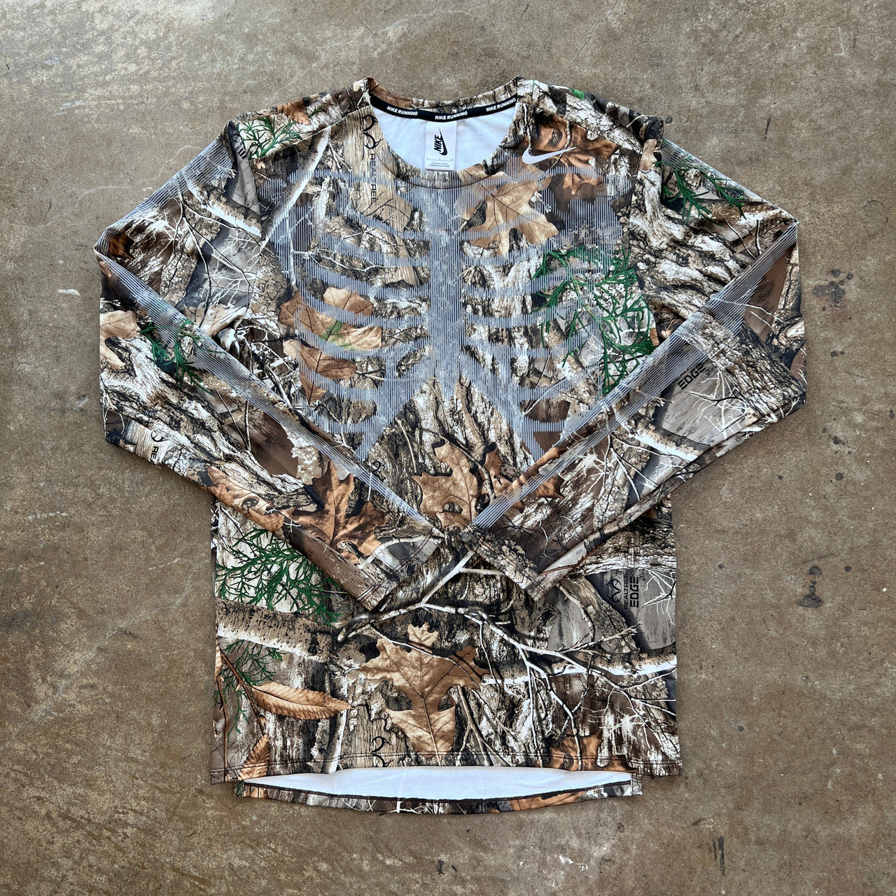 Nike Rela Tree Camo Skeleton Reflective Dri Fit Long Sleeve