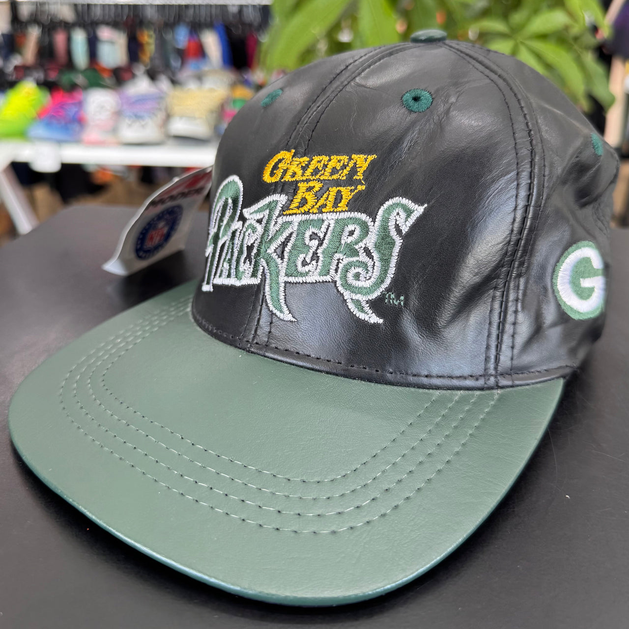 90s NFL Green Bay Packers Modern Tag Leather Snapback