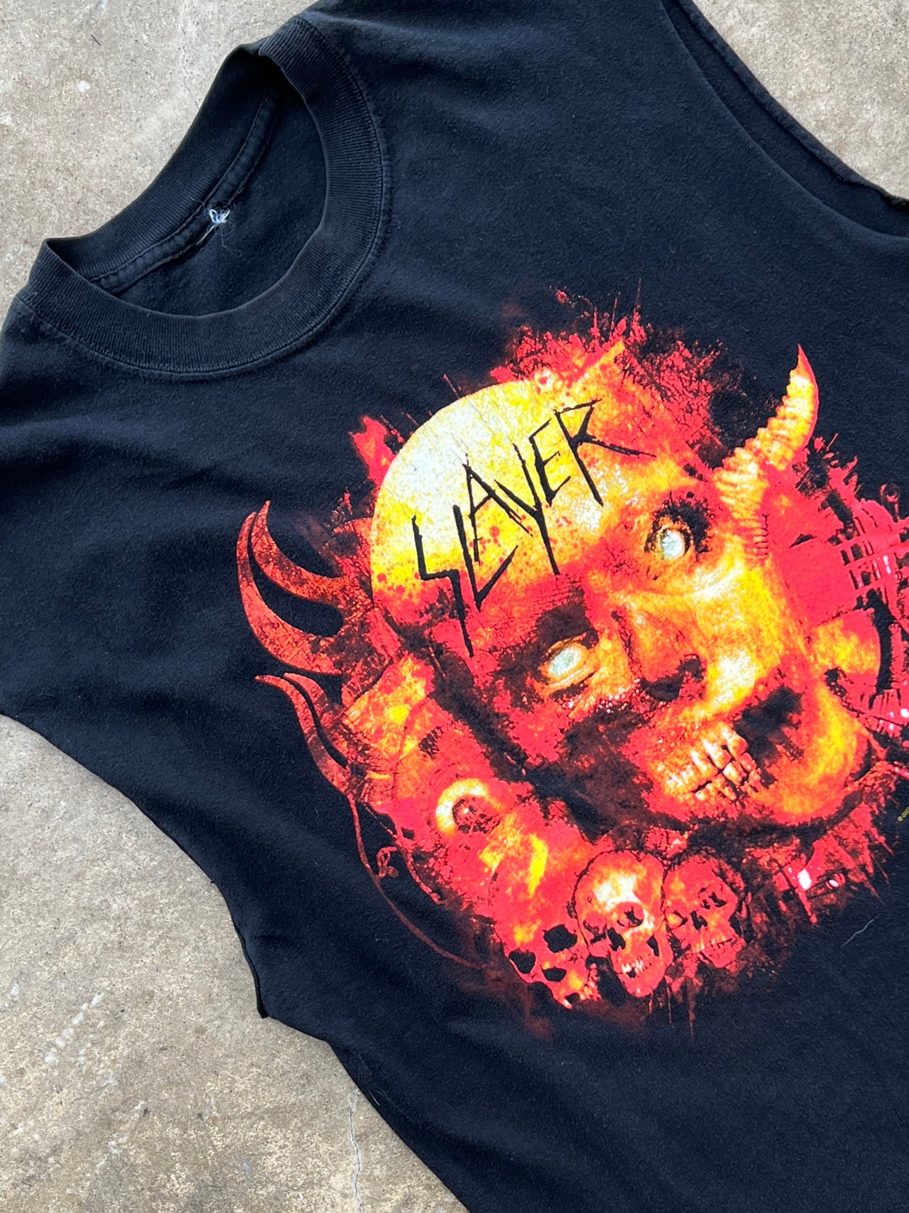 2003 Slayer Tour Band Tee Cut Sleeve