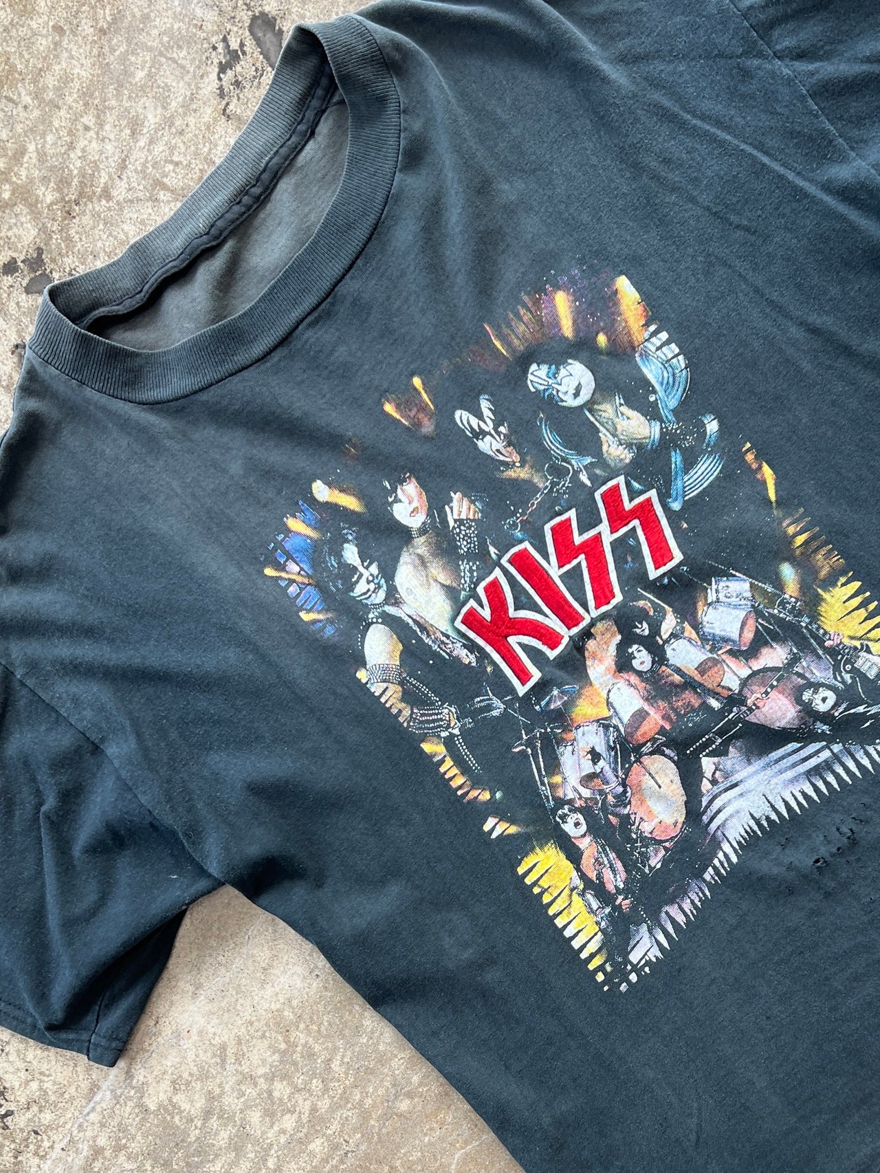 Kiss Embroidered Band Tee