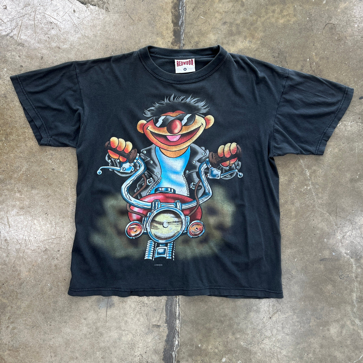 90s Ernie Sesame Street Motorcycle Biker Tee