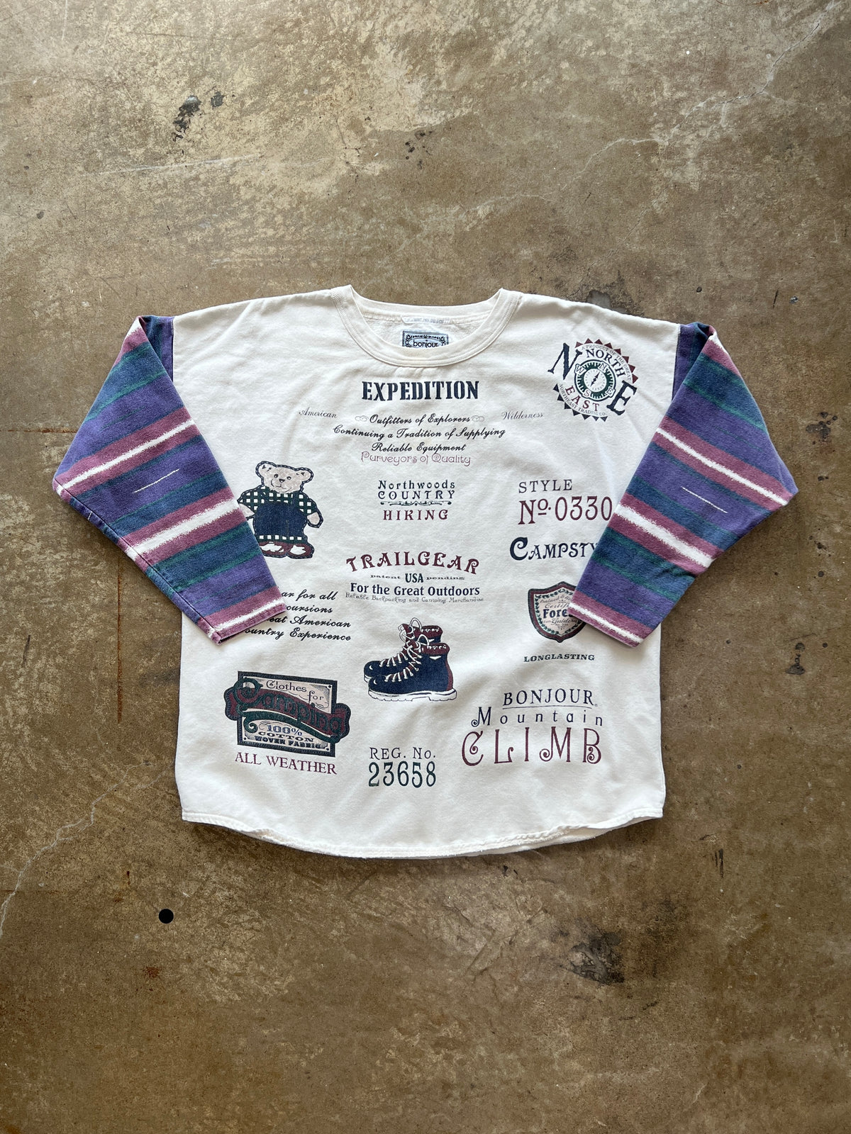 90s Bonjour Mountain Climb Twill Quarter Sleeve Womens