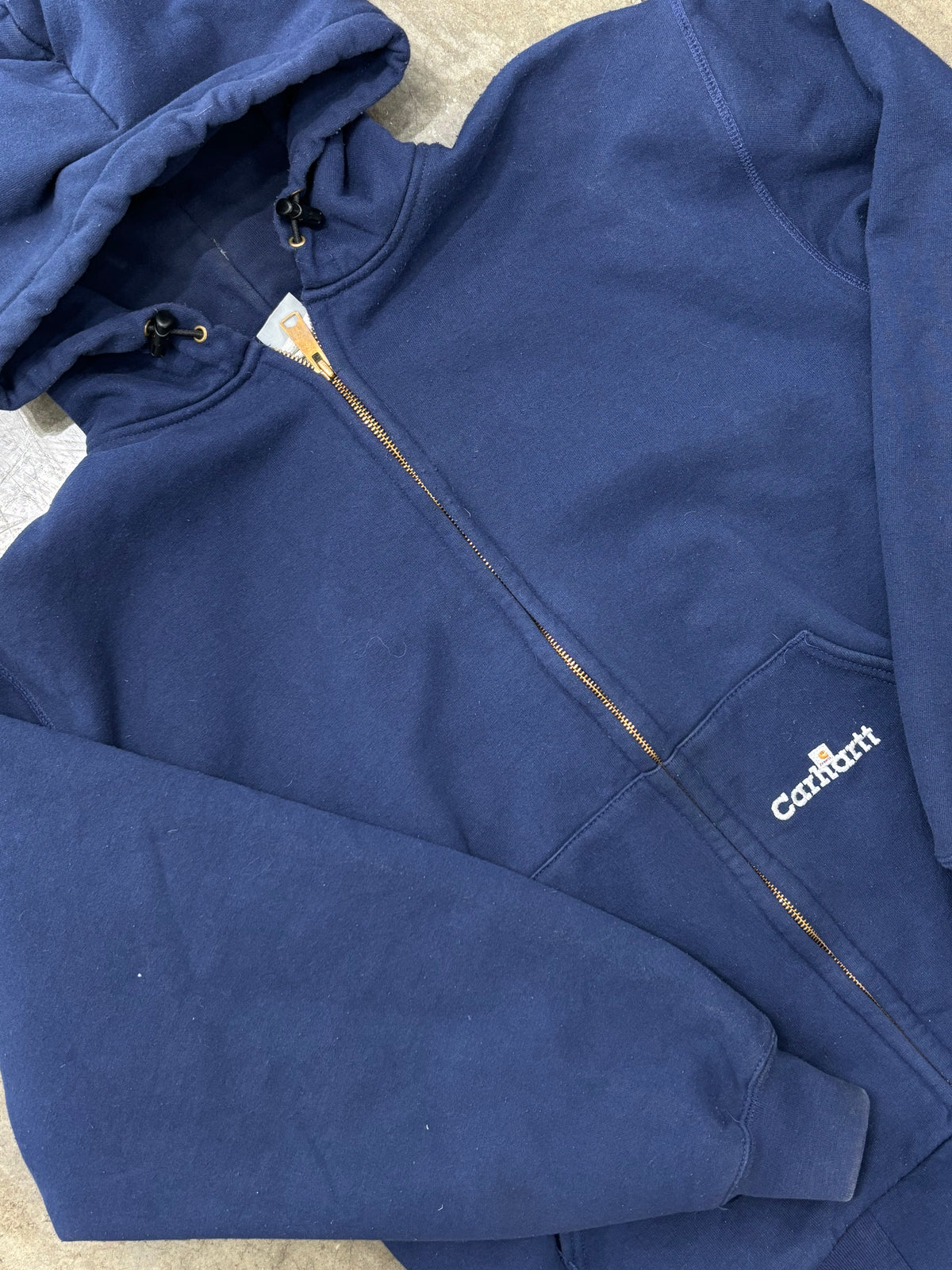 90s Carhartt Full Zip Hoodie Embroidered Logo Large