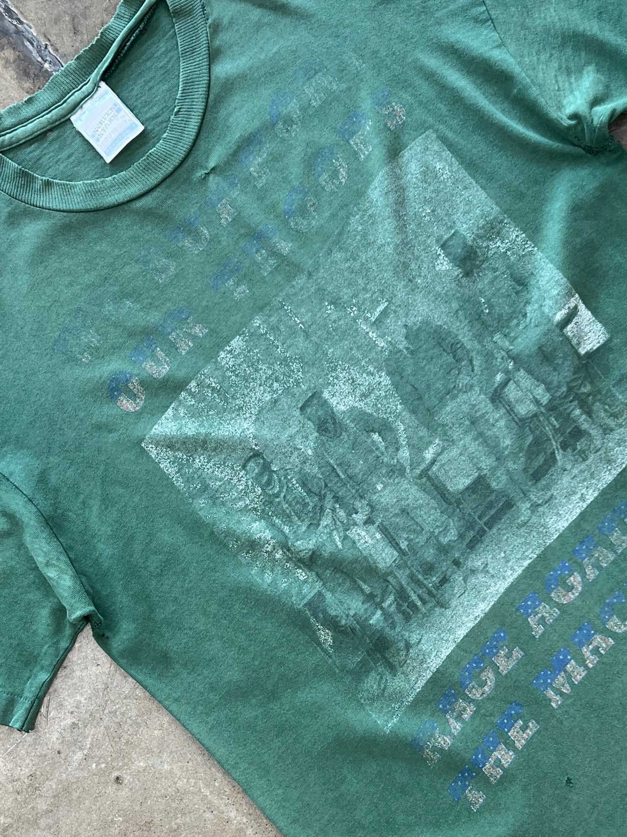 90s Rage Against the Machine We Support Our Troops Band Distressed Tee