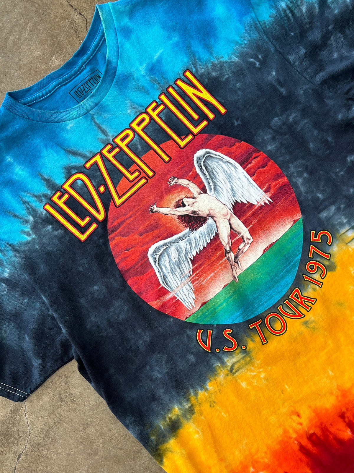 Led Zeppelin Tye Dye Angel Logo Tour 1975 Tee