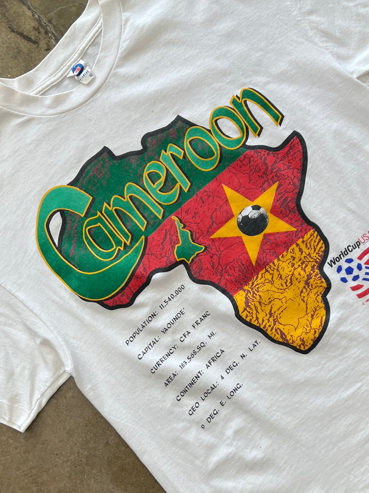 1994 World Cup Cameroon Soccer Fifa USA Tee