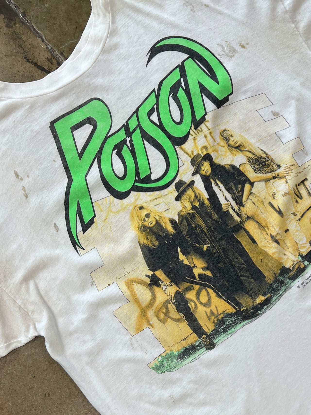 1990 Poison Flesh and Blood Band Tee