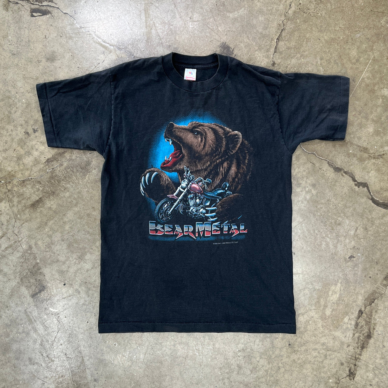 1995 Harley Davidson style Bear Metal Motorcycle Single Stitch Tee