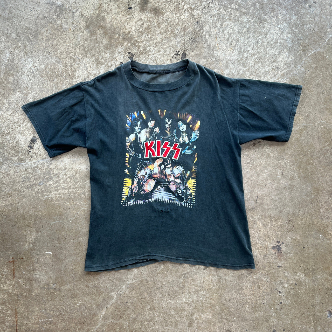 Kiss Embroidered Band Tee