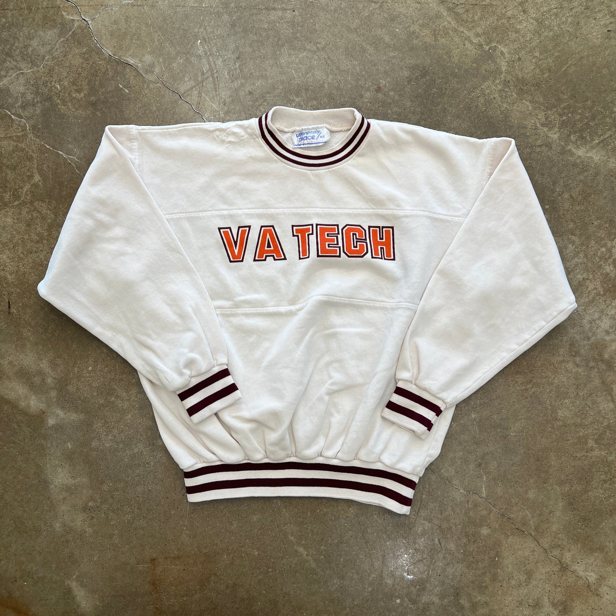 Virginia Tech Stripe Collar VA Tech Crewneck Medium